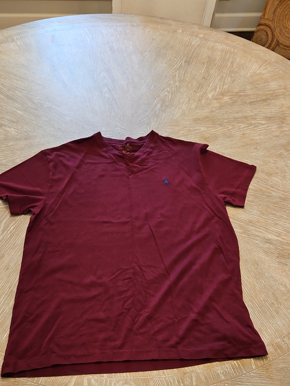 Polo by Ralph Lauren V-Neck Short Sleeve Tee - Burgundy